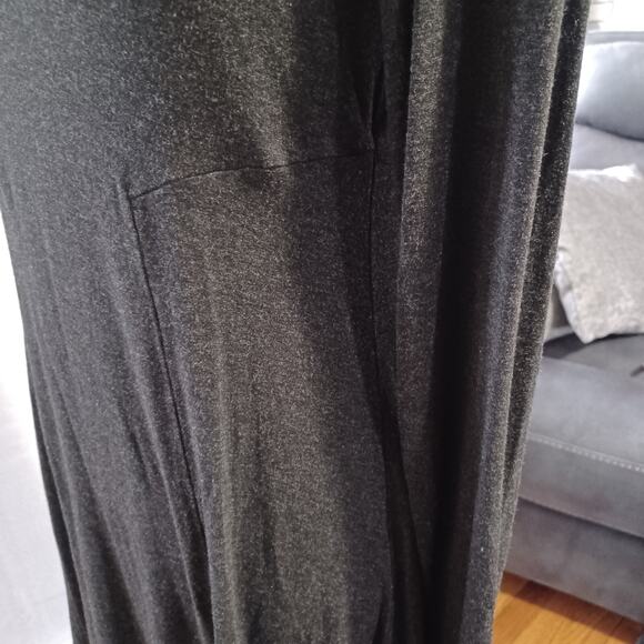 Eileen Fisher Long Sleeve Dress Small Charcoal Gray Heather Jersey Knit A-Line - Picture 5 of 10